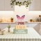 Spring Decoration Wooden Tiered Tray Decor – Butterfly Spring Stacked Block Sign with Floral Accents – Farmhouse Tabletop Spring Decor for Shelf Mantel Seasonal Home Display